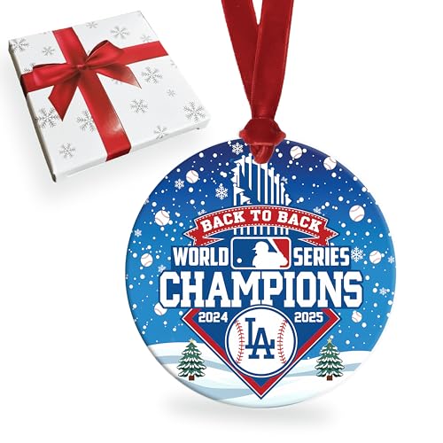 Los Angeles World Series Champions 2025 Christmas Ornament - LA Championship Baseball Ornament with Gift Box