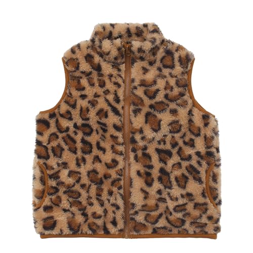 JESKIDS Girls' Boys Sherpa Fleece Vest Outwear Lightweight Solid Color Cute Jacket with Pockets 2-11 Years