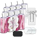 Sublimation Tumblers bulk 20 oz Skinny,12 Pack Stainless Steel Double Wall Straight non tapered 20 ounce Blank Tumbler Cups wholesale White with Lid, Straw, Gift Box,Polymer Coating for Heat Transfer