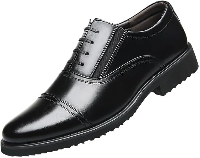 DECARSDZ Men's Faux Patent Leather Oxford Dress Shoes - Classic Formal Tuxedo Shoes For Business & Events