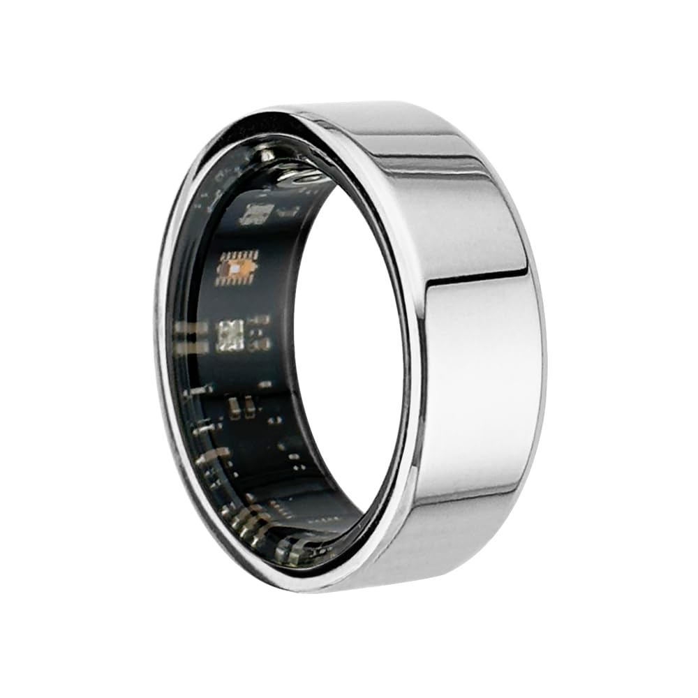 Générique Bague Intelligente en Argent, Tracker de santé, oxygène sanguin et Rythme Cardiaque, Anneau de Sommeil pour Hommes et Femmes - SR02 (Chargement magnétique, 10#)