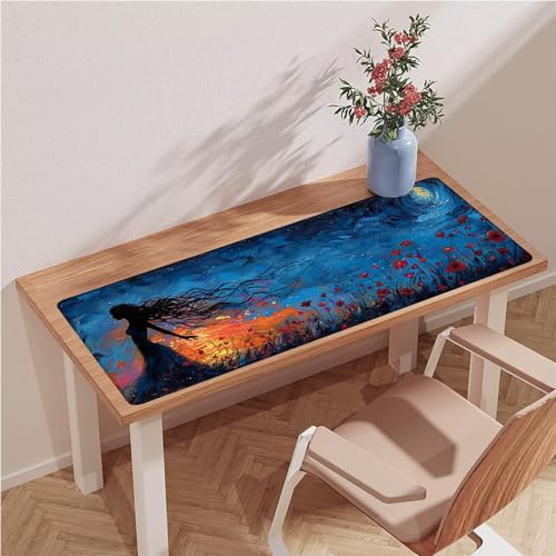 Tapis de Bureau Bleu XXL comme Accessoire Bureau et Gaming Idéal