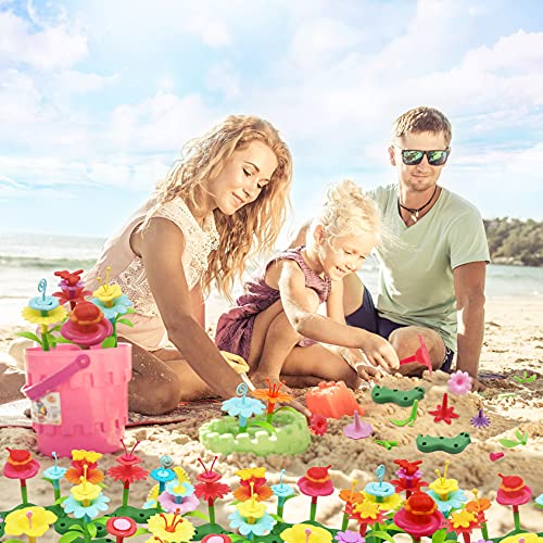 Iqkidz 3-6 Years Old Toddler Toys - Flower Garden Building Toy And Insect Pegs, Great Gifts For Preschool-Kindergarten Age Girls And Educational Activity, Stem, Stacking, Pretend Play Set (153Pcs) #TOP5