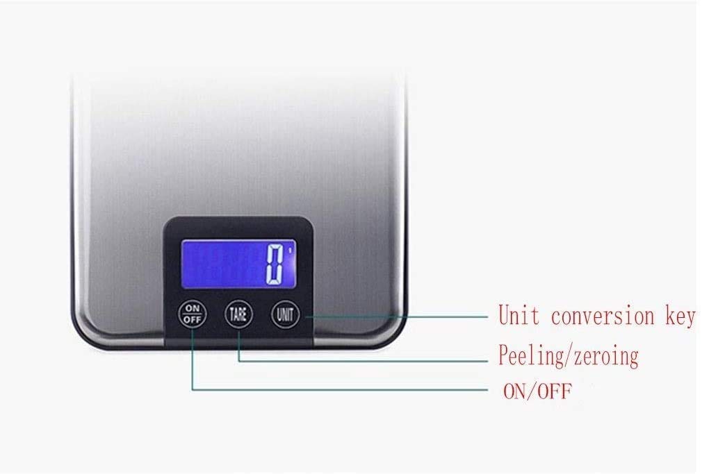 Balanza electrónica de Alta precisión, balanza electrónica de Acero Inoxidable, balanza Digital de Cocina, balanza para Pesar Alimentos, un Color: 10 kg/1 g, un Color: 15,One Color-15kg/1g