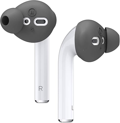 elago Funda para auriculares diseñada para Apple AirPods 2 y 1 o EarPods, puntas de silicona para los oídos, agarre para los oídos, mejora de la