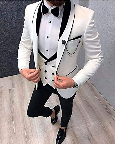 Men's 3 PC Slim Fit Wedding Suits Shawl Lapel Groom Tuxedos Business Men Suits Prom Suits Dinner Suits2