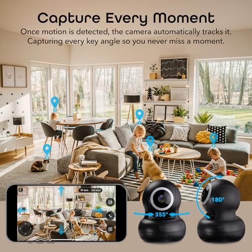 Image of Geeni Sentinel Smart 2K Indoor Security Camera with Auto-Tracking - Dual-Band 2.4GHz & 5GHz WiFi, 2K HD Video, App & Voice Control, Motion Detection, Black