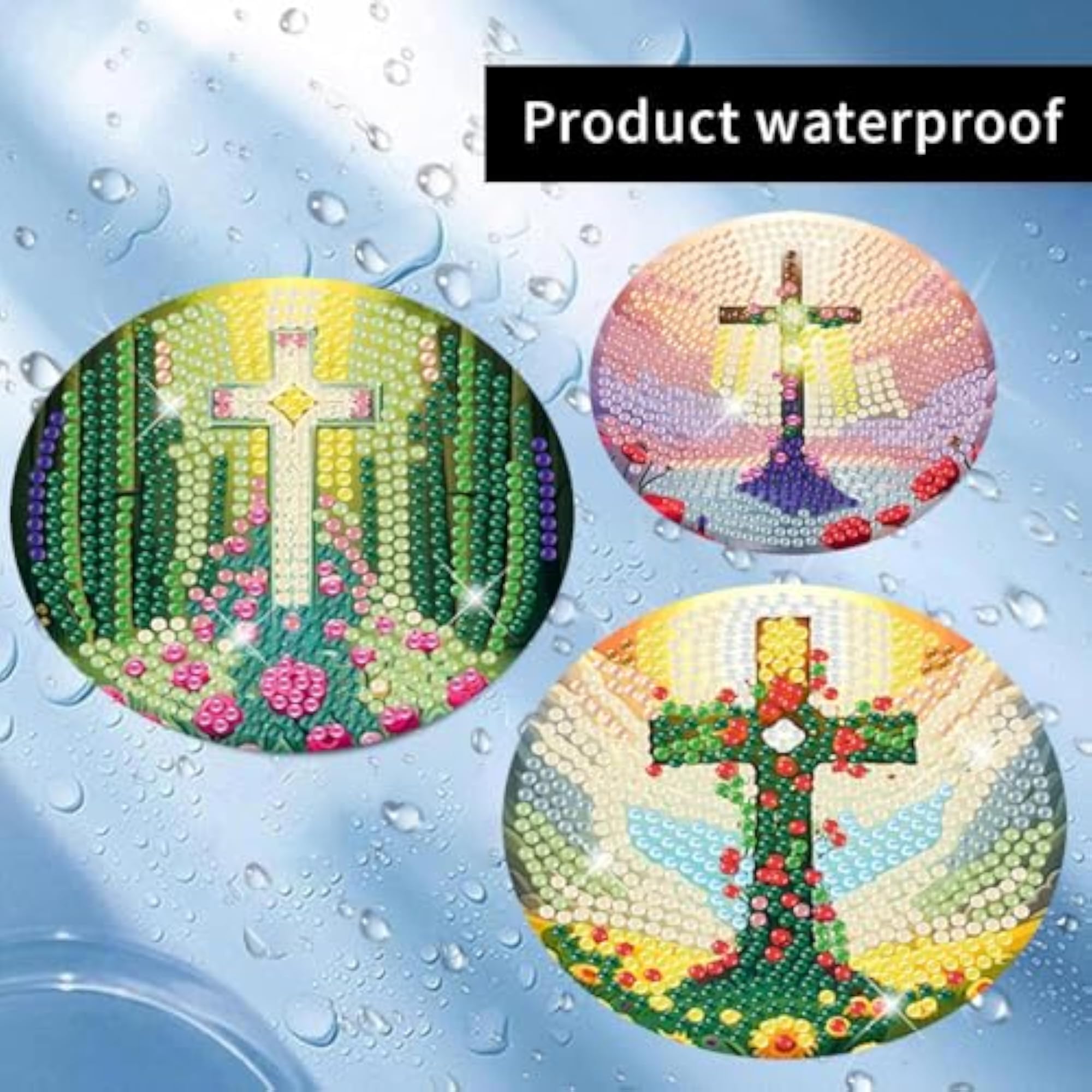 8 Pcs Diamond Art Coasters Kits for Adults with Holder