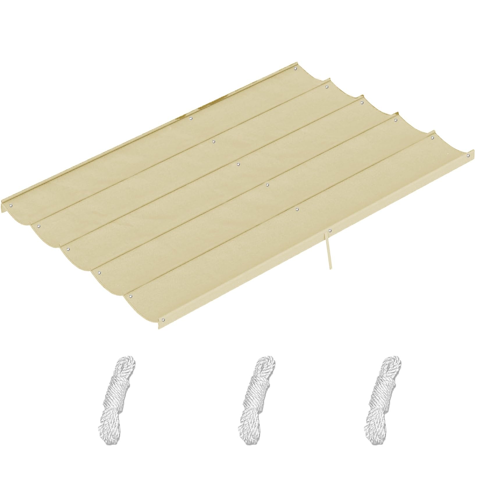 Voile d'ombrage 100x240 cm imperméable rectangulaire jaune sable pour toile de pergola