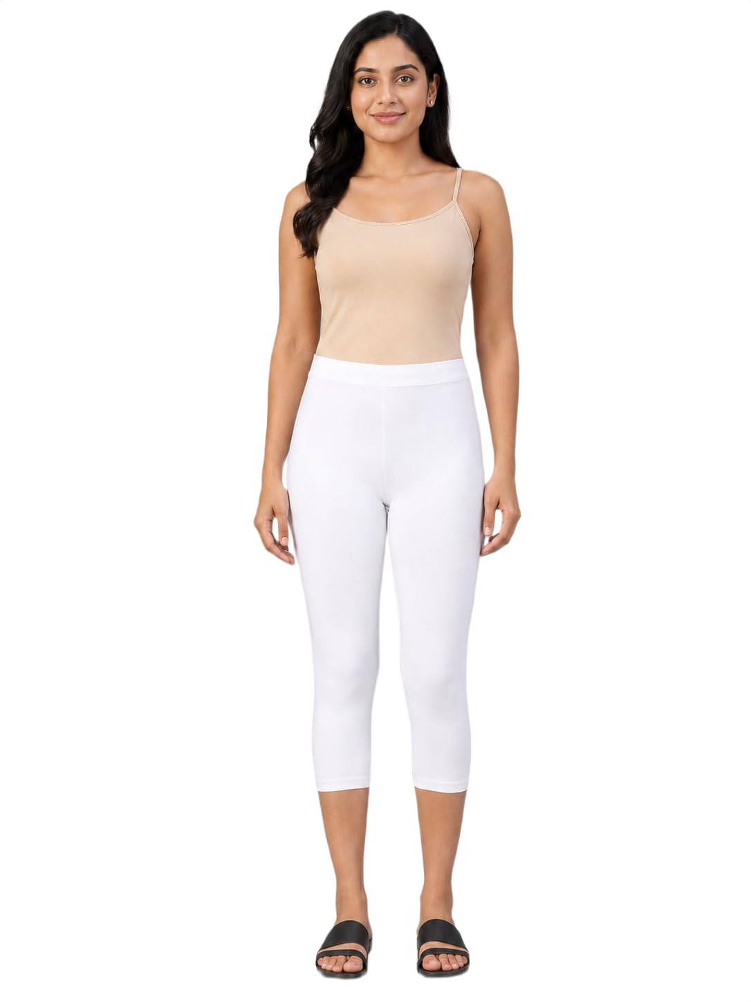 Tony Max Women Cotton Lycra Capri Leggings, 3/4 Length-picture-41
