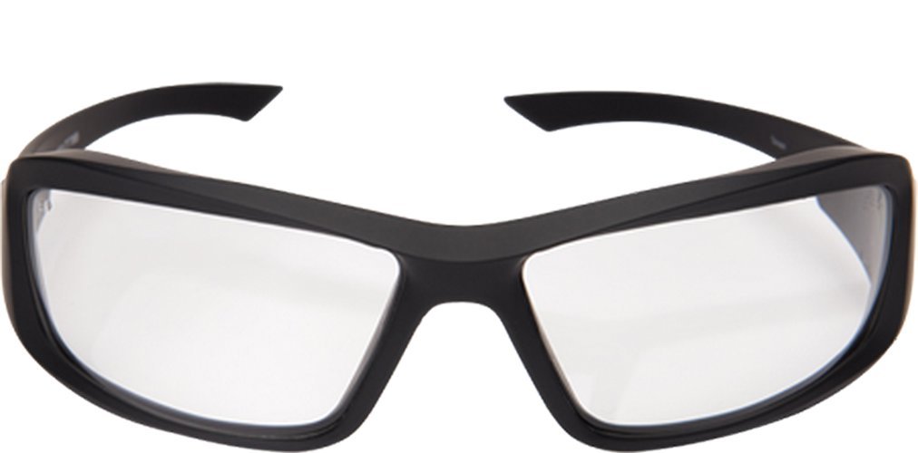 Eagle Claw Edge Eyewear Hamel - Occhiali sottili per tempie, montatura nera opaca, lenti trasparenti con protezione al vapore