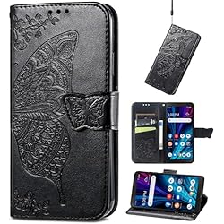 Cargador Nokia C1 BaiFu Mariposa Funda para Nokia C1, Soporte, Cierre magnético Nokia C1 Flor Cover, Mariposas y Rosas Wallet Case para Nokia C1-03