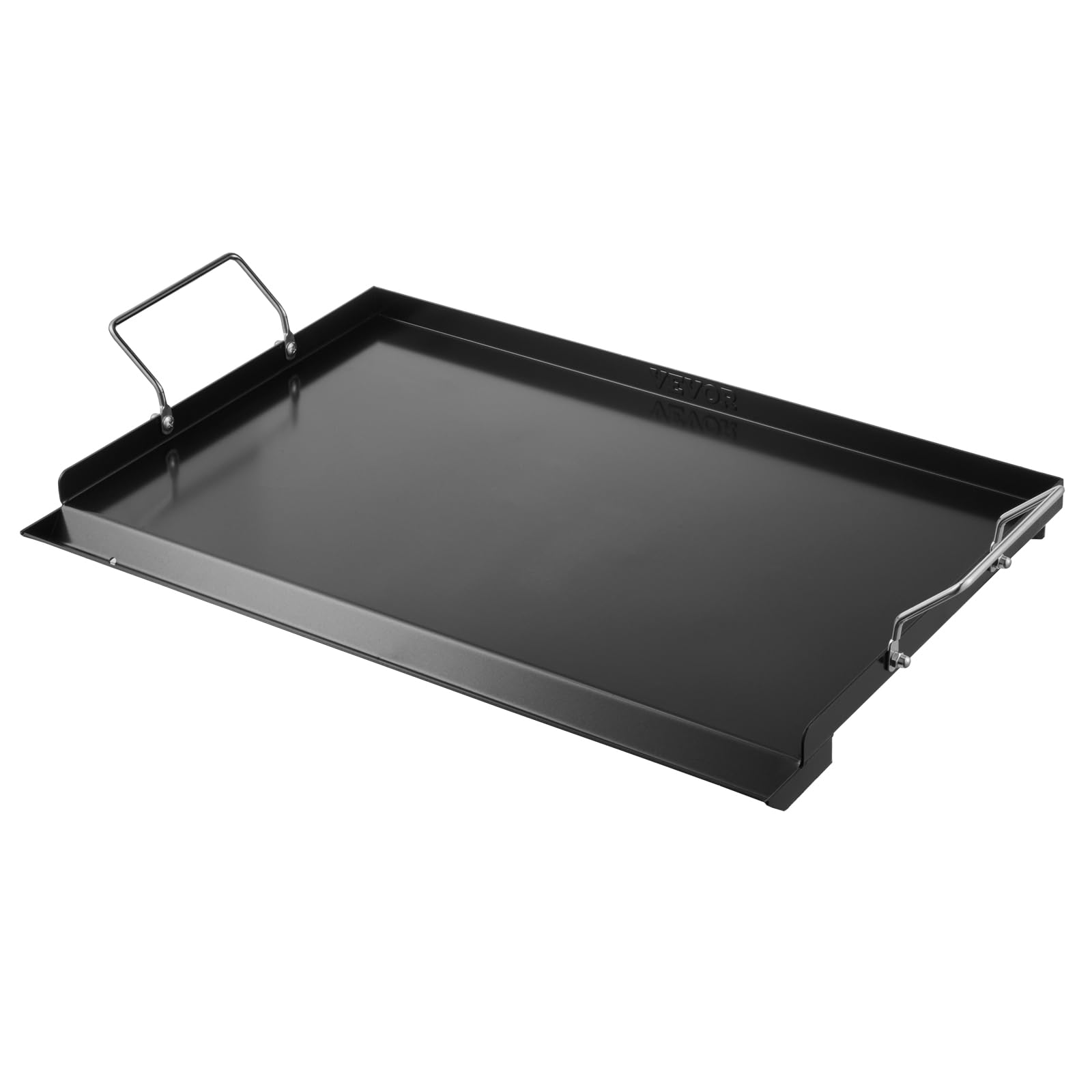VEVOR Parrilla de Acero al Carbono Robusto Universal Rectangular 606 x 360 mm con Superficie Plana, Plancha de Gas para Barbacoa, Utensilios de Cocina Familiares Portátiles con asa, Gran Superficie