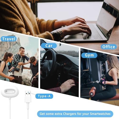 [2-Pack] Charger Dock Compatible with Google Pixel Watch 4, Quick Charging USB-A Charge Cable, Fast-Charging with Side Dock [Only for Pixel Watch 4 41mm and 45mm] (White, USB-A) by Eiavike - Image 5