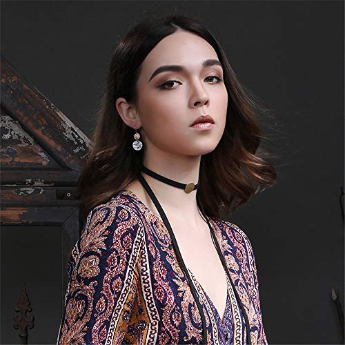 2 Pairs Boho Drop Coin Earring Round Dangle Hoops Handmade Retro Geometry Earring Copper Wire Women Jewelry (Round Gold+Round Silver) #TOP6