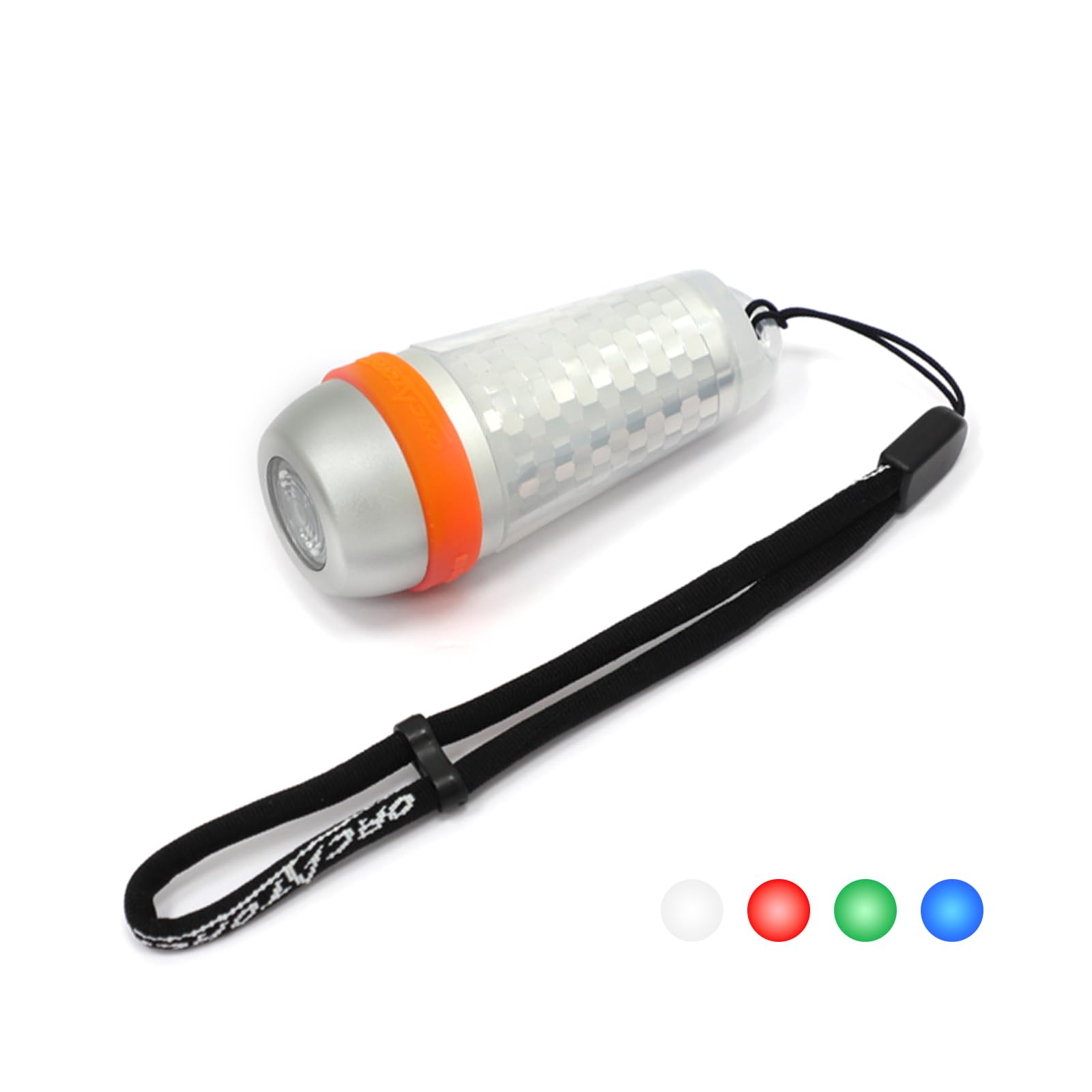 ORCATORCH SD03 Dive Signal Light 4-Color-in-1 (Blue, Red, White, Green) 8 Modes Scuba Diving Beacon with Constant and Flashing Modes, Mini Tank Marker Light for 150M Underwater Diving