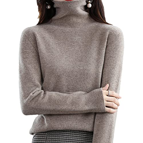 Kasjmier pullover voor dames, wintertrui voor dames, gebreid overhemd met bloemenkraag, losse herfst- en winterkraag met lange mouwen, gebreide trui voor dames, wintertrui voor dames, warme dame