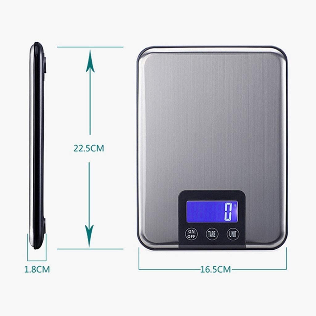 Balanza electrónica de Alta precisión, balanza electrónica de Acero Inoxidable, balanza Digital de Cocina, balanza para Pesar Alimentos, un Color: 10 kg/1 g, un Color: 15,One Color-15kg/1g