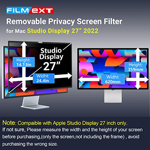 Image of FILMEXT 27 inch Privacy Screen for Monitor, 2-Pack,2022-2026 Release | Compatible with Apple Studio Display 27 inch Only, Bubble Free Computer Monitor Privacy Screen Shield Anti Blue Light Filter