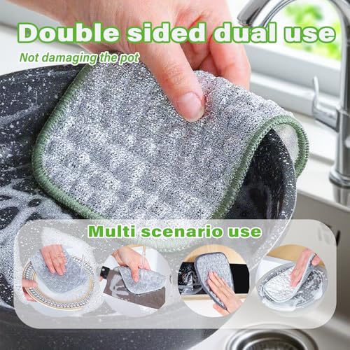 Image of Multipurpose Wire Dishwashing Rags for Wet and Dry, Double-Sided Non Scratch Stainless Steel Dishcloth, Reusable Heavy Duty Cleaning Cloth for Dishes Pots Pans Sink Kitchen Cookware