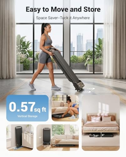 Image of THERUN Walking Pad with Handle Bar, Walking Pad Treadmill for Home, Compact Treadmills with APP, Under Desk Treadmill with 10% Manual Incline, Portable Treadmill with Quiet Core