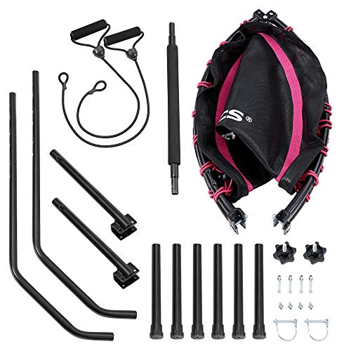 Songmics 40 Inches Mini Fitness Trampoline,, Fitness Rebounder With Adjustable Handrail, Foldable Trampoline For At-Home Workout, Max. Load 264.6 Lb, Pink And Black Ustr040P01 #TOP6