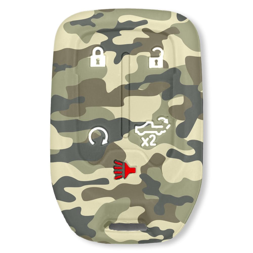 RECON Fits 19-21 GMC Sierra 1500, 2500, 3500 & 19-21 Chevy Silverado 1500, 2500, 3500 100% Silicone Rubber Rugged Key Fob Protection Cover Premium