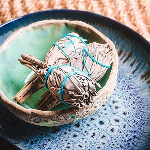 Ancient Blessings California White Sage Smudge Sticks for Burning , Sage Smudging , Meditation , Sage Cleansing , Yoga , Witchcraft - Pack of 3 - Large 30-40g , 4-5"