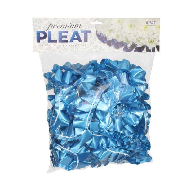 Easy Pleat Tribute Ribbon - Waterproof Poly Ribbon - Pre-Pleated Edging for Floral Tributes, Crafts & Decoration - 10m or 30m Length, 50mm Wide (Royal Blue, 50mm x 10m)