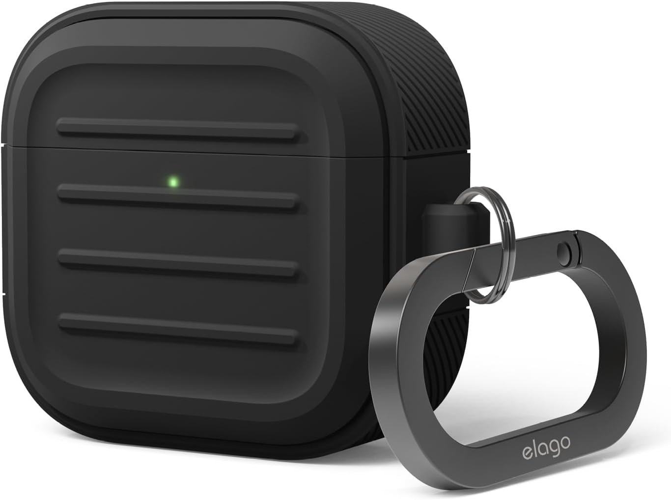 Armor Case Compatible with AirPods 4 Case - Compatible with AirPods 4th Generation Case, Carabiner Included, Supports Wireless Charging, Shock Resistant, Full Protection (Black)