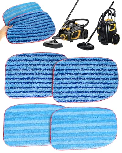 Image of A1375-100 /101 Replacement Steam Mop Pads, Microfiber Mop Pad Compatible with McCulloch MC1375 /MC1385 /MC1270 and Poulan Pro PP270 /PP330 /PP350 Steam Cleaners - 4Pack (2 Soft & 2 Scrubbing)