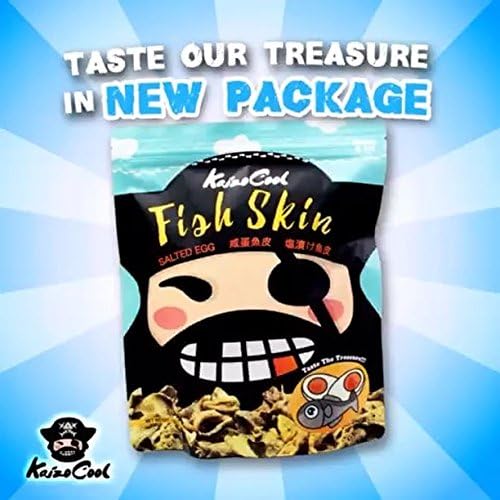 KaizoCool Signature Orange Tinge Salted Egg Yolkalicious Fish Skin/Deliciously Crispy/So Satisfyingly Good/Taste The Gold ! / 60g
