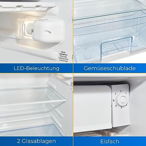 Exquisit Koelkast KS86-0-090E wit | 79 L volume | ijsvak | koelkast zonder vriesvak vrijstaand | LED | kleine koelkast 45 cm breedte - Image 4