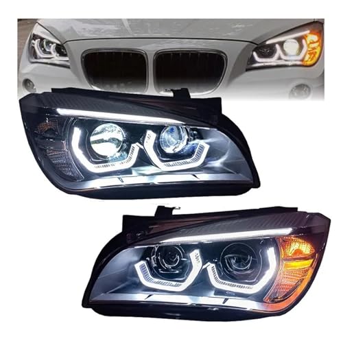 2PCS Car LED Headlamps, Compatible With BMW X1 E84 Headlights 2010-2015 LED DRL Turn Signal Front Light Auto Accessories(Replace Xenon)