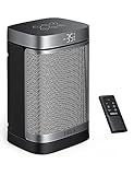 Dreo Heizlüfter Energiesparend Leise, 1500W Heizung Elektrisch mit Fernbedienung, 70° Oszillierend Elektroheizung, 12-Std-Timer, 3 Modus 3 Geschwindigkeit, PTC Keramik Heizlüfter Klein, Atom One