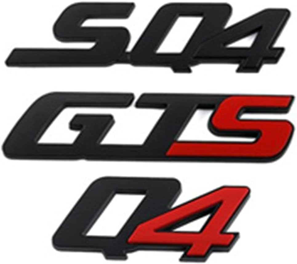 Black Letters SQ4 Q4 GTS Emblem Logo Badge Decal Replacement Compatible for Ghibli Levante Quattroporte Granlusso Gransport (Ghibli)