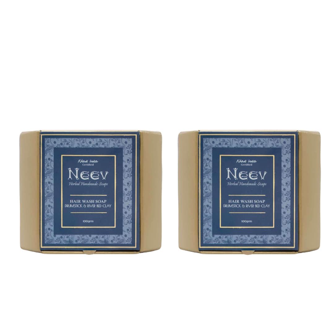 Neev Hair Wash Soap Bar Drumstick and River Bed Clay - 100GM