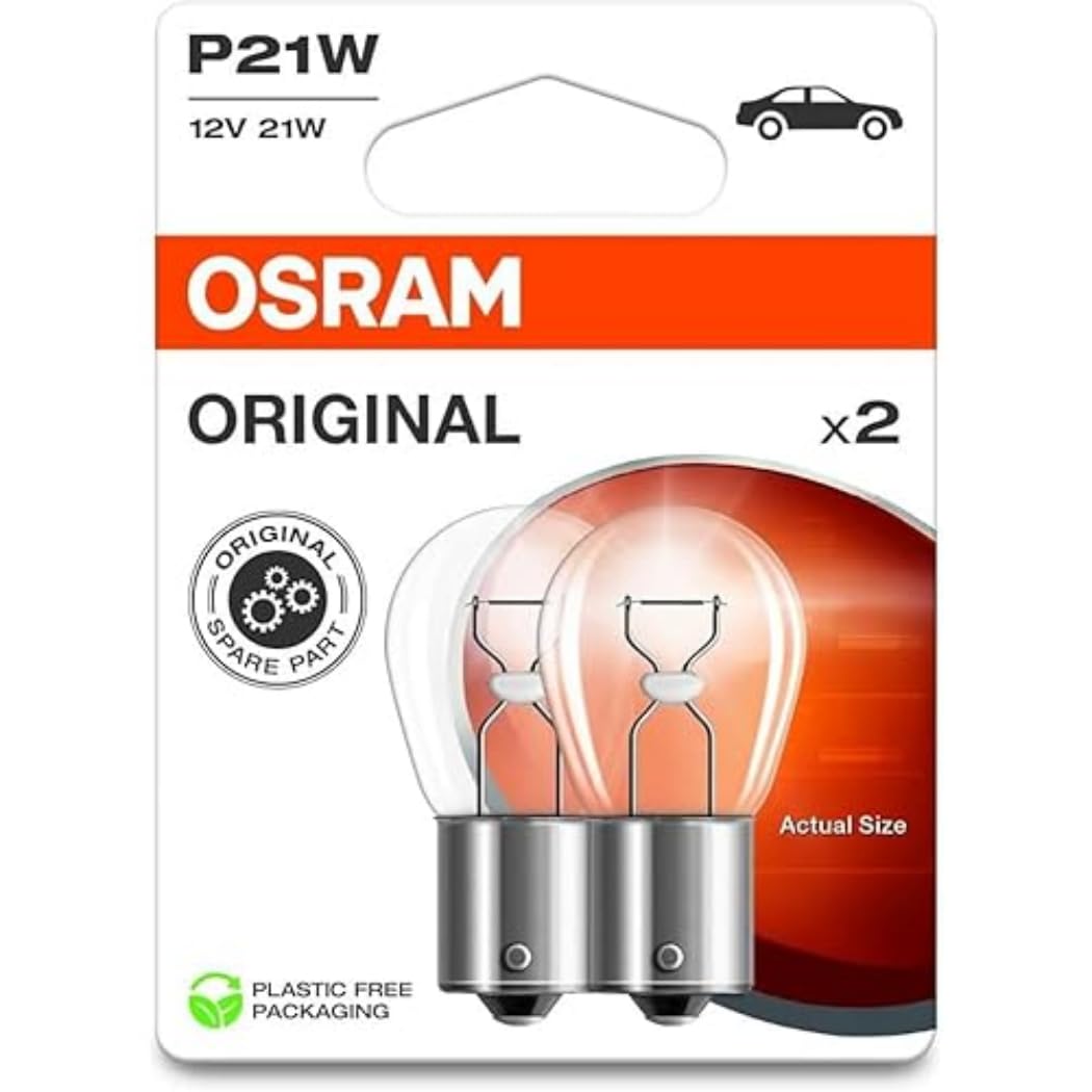 Osram ORIGINAL LINE 12V, P21W, signal lamp, Metal Base, Double Blister, (2 lamps)