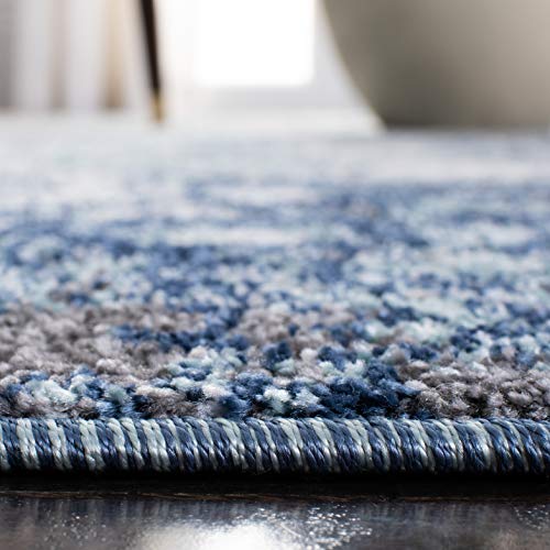 Tapis de salon facile à nettoyer bleu clair et gris Aston pour maison - 5