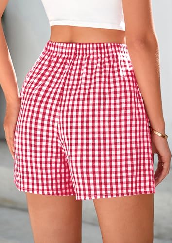Image of PRETTYGARDEN Womens Summer Gingham Boxer Shorts