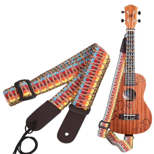 1 Item 136 cm Ukulele Strap, Guitar Strap for Electric Guitar, Guitar Accessories, Acoustic Guitar, Western Guitar, Electric Bass & Ukulele Guitar Strap for Children and Adults