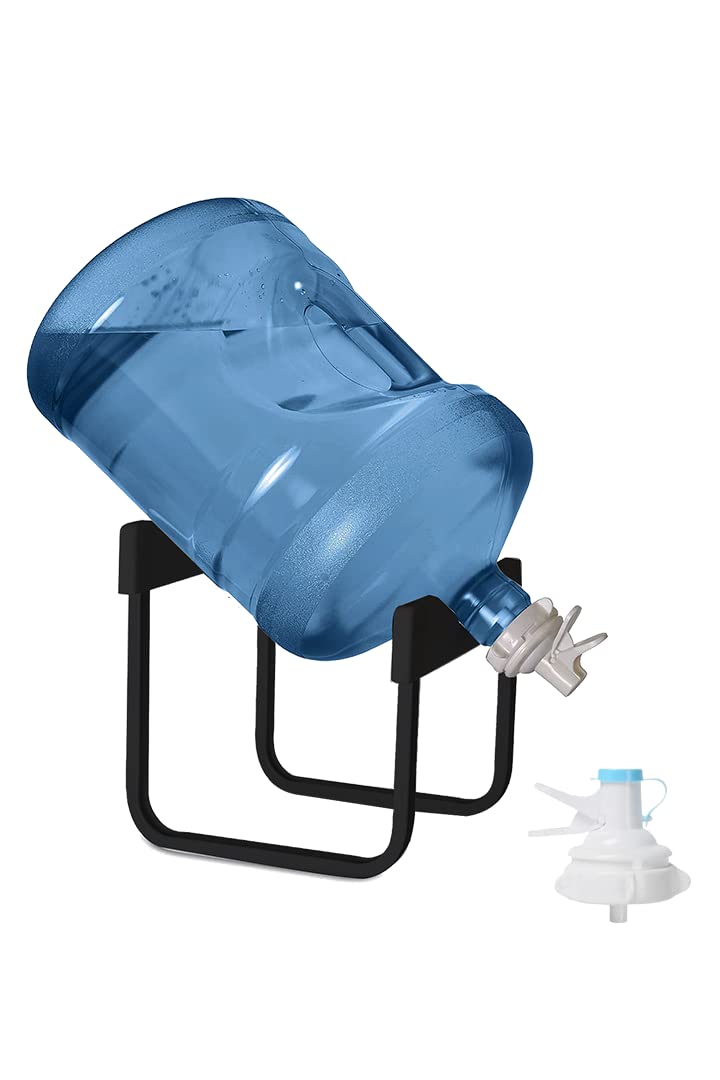 ECASA™ 3-5 Gallon Water Dispenser Stand with Water Dispenser Valve, Rust-Resistant Non Slip Water Stand with BPA Free Fast Flow Water Spout -Strong Steel Rack for Countertop