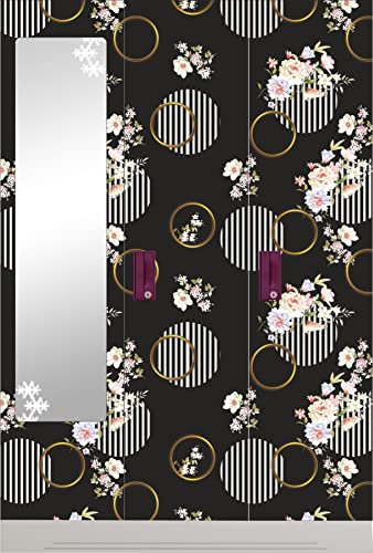 Image of CABANA HOMES Wall Stickers Botanical DIY Small Flower Wallpaper for Living Room (45 x 125 cm, 2 Rolls) (12 sq. ft) Decorative Self Adhesive Decals Home Decor Bedroom Drawing Room, Black