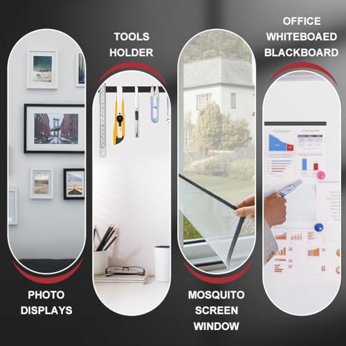 AXFEE Magnetband Selbstklebend, 2M Magnetstreifen für Fliegengitter & Moskitonetze, Fliegenband Magnetband mit Starker Kleber, fliegengitter Magnet Zuschneidbar für Küche, Schule, Büro(1.5cmx1.5mm)