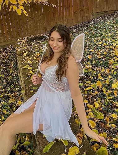 Image of SSoShHub SoShHub Women Babydoll Nightwear Swimwear Beachwear Sheer Honeymoon Lingerie with Panty Set Chrismas Bikini Girlfriend Wife New Year Babydoll Valentine Festival Bikini, Free Size