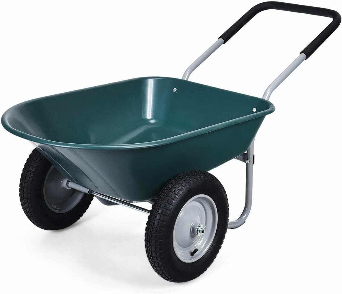 Wheelbarrow Garden Cart, 330 lbs Capacity Heavy Duty Utility Cart with Two 13' Pneumatic Tires, Perfect for Outdoor Lawn Yard Farm Ranch : Patio, Lawn & Garden
