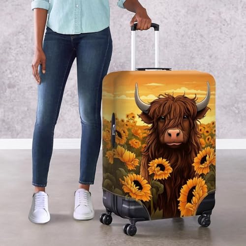 Upetstory Highland Cow Luggage Covers for Suitcase Washable Travel Luggage Cover Fits 29-32 Inch Trolley for Adults Unisex Hiking Camping Holiday Trip Baggage Bag4