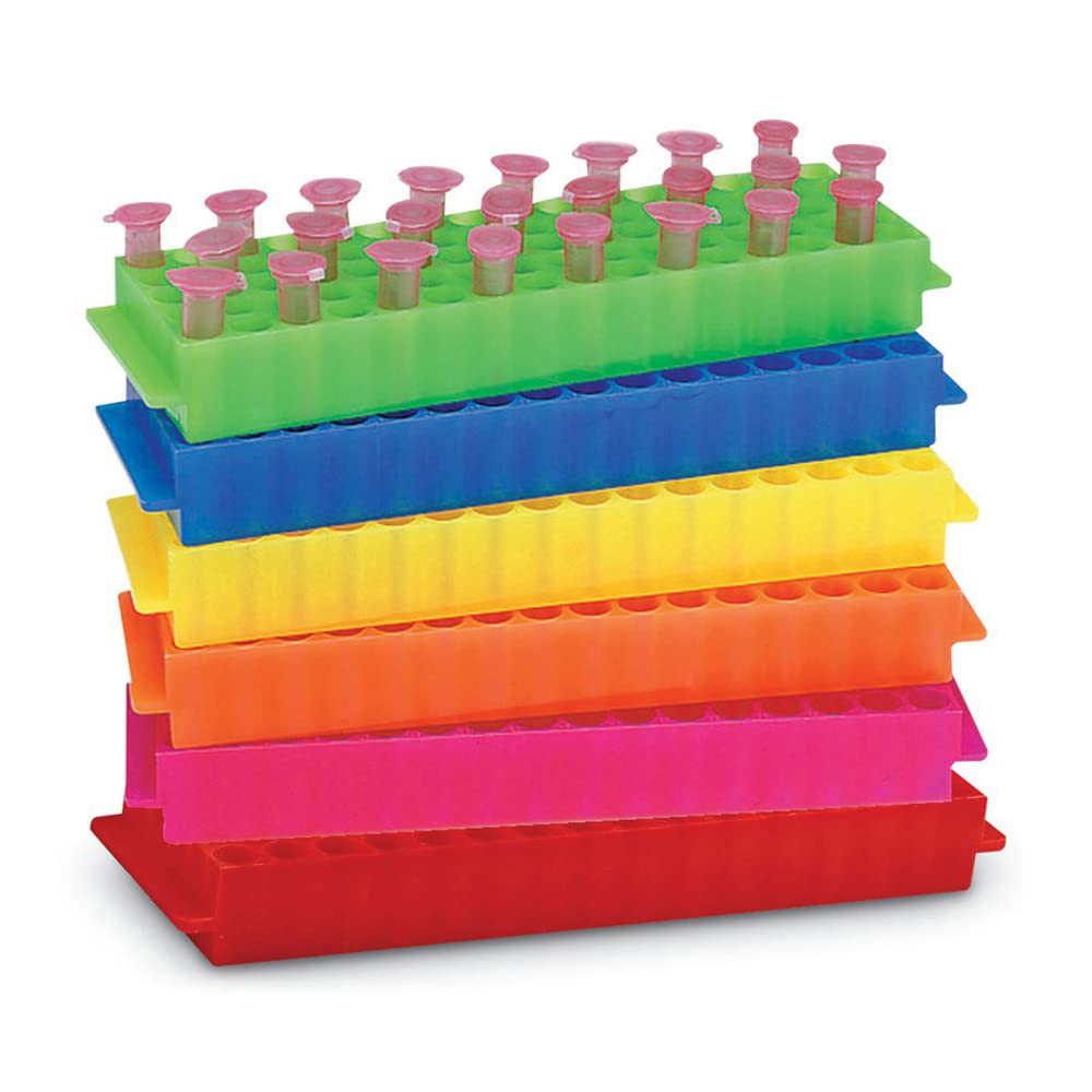 Heathrow Scientific HS29025B 80-Well Microtube Rack, Blue (Pack of 5 ...