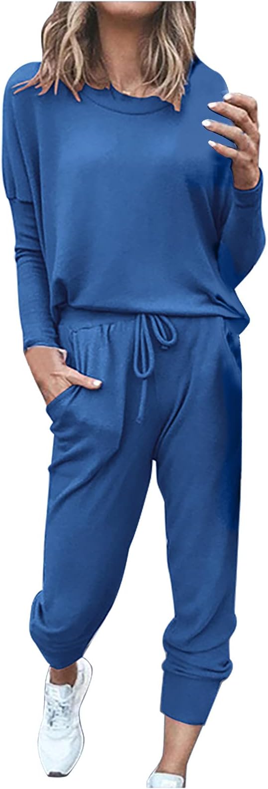 Two Piece Outfits for Women 2023 Long Sleeve Workout Pullover Tops Sweatpants Tracksuit Sweatsuits Fall Lounge Set