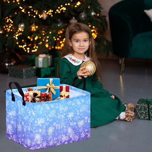 Image of Christmas Gift Storage Basket Rectangle Storage Organizer for Nursery Hamper Home Bedroom Laundry Hamper Shelf Baskets.